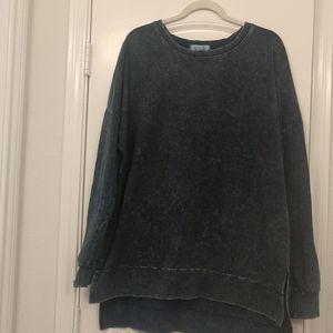 Zenana Teal Mineral Wash Pullover